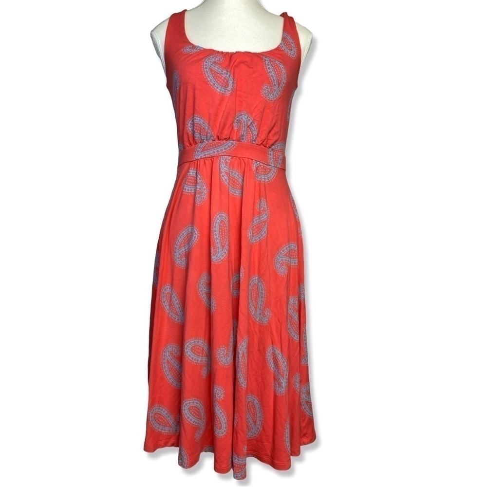 ⭐️BODEN Ella Coral Paisley Print Soft Viscose Blend Jersey Dress Size